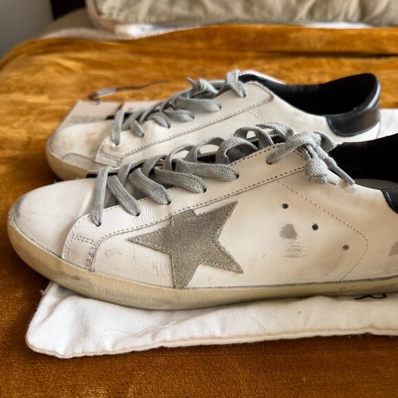 Golden Goose Women's Iconic Super-Star/black heel tab & metal stud lettering 41 - Picture 3 of 9
